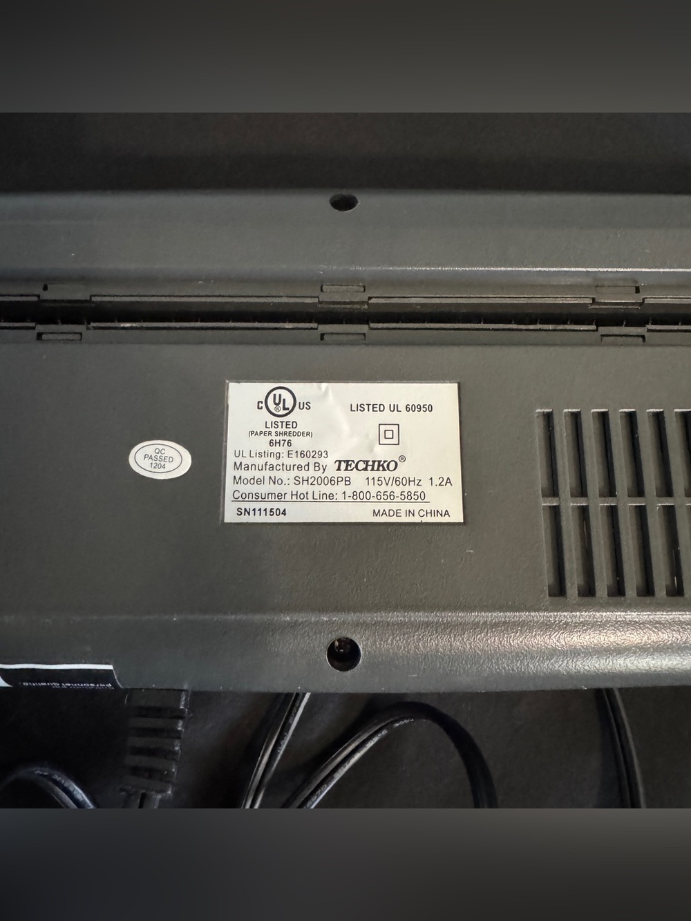 Techko Privacy Guard Paper Shredder - Picture 5 of 5
